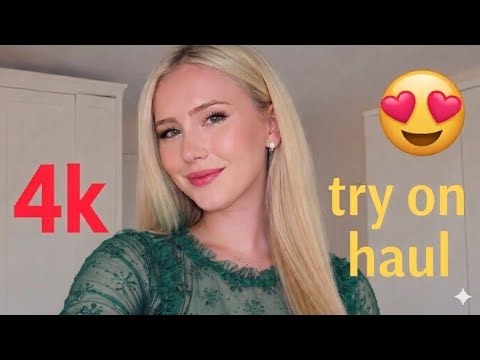 Latest Micro Bikini Try-On haul (4k) |Transparent lingerie & See-Through Dress