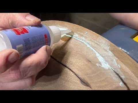Filling Cracks with a Turquoise Inlay #woodturning #turquoise #inlay