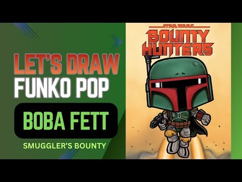 Let’s Draw Funko Pop | Star Wars | Boba Fett (Flying)