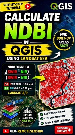 ndbi map in qgis #shorts