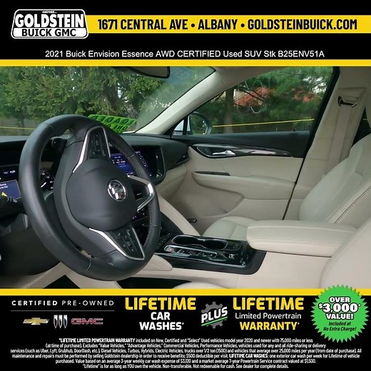 2021 Buick Envision Essence AWD CERTIFIED Used SUV Stk B25ENV51A