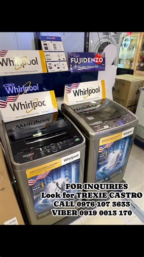 mel appliances marketing and aircon installation services on Instagram: "🟫 WHIRLPOOL TOPLOAD AUTOMATIC WASHING MACHINE NON INVERTER / WHIRLPOOL TOP LOAD 🟫 📍NON-INVERTER LFP650WH 6.5 - 10,600 LSP700GP 7.0 - 13,400 LSP780GP 7.8 - 14,400 LSP1080GP 10.8 - 19,000 VWWC95003BO 9.0 - 19,000 PRICE MAY CHANGE WITHOUT PRIOR NOTICE BRANDNEW AND SEALED 1 YR WARRANTY PARTS AND SERVICE 5 YRS WARRANTY ON MOTORS HOME SERVICE CRS MARKETING INC, CASH ON DELIVERY, GCASH, BANK TRANSFER FOR INQUIRY v-ibb-eer ME 09