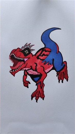 How To Draw Dinosaur Spider-Man#spiderman #drawings #art #howtodraw #spiderman4 #shorts #coloring