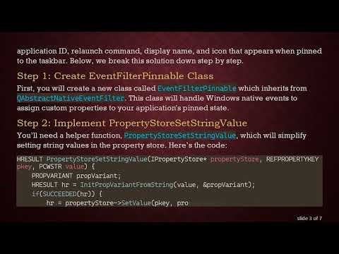 Control Path to Pinned Application on Taskbar with Qt