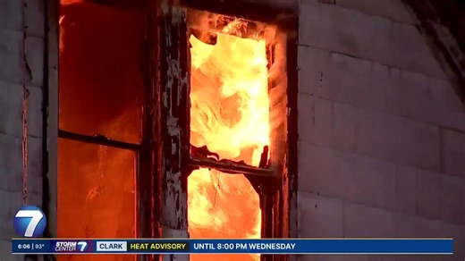 Emergency demolition ordered after firefighters battle massive vacant structure fire in Dayton