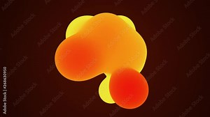 Abstract background with morphing circles in flat style on colorful backdrop. Animation of seamless loop.