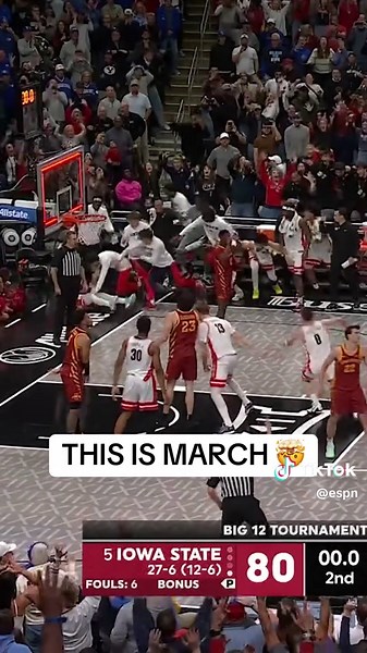 JADEN BRADLEY GAME-WINNER TO ELIMINATE IOWA STATE IN THE BIG 12 TOURNEY 🔥 #mbb #basketball #arizona