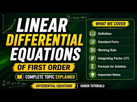 Linear Differential Equations of First Order Explained Simply | JNTU Maths