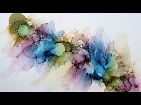 Alcohol Ink, Beginner Tutorial Fluid Art ( in real time) ( nr 56 )