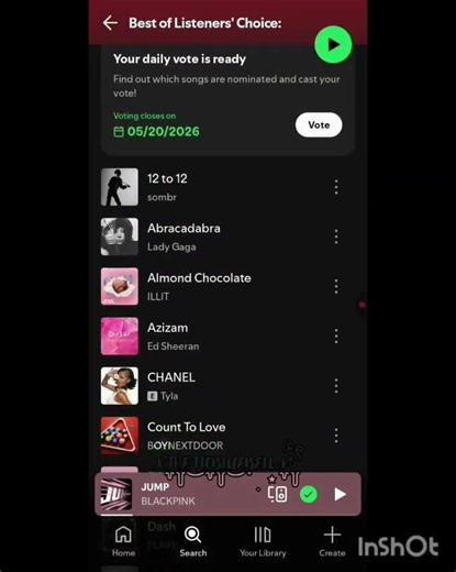 How to vote black pink on Spotify in best of listeners category ✨#blackpink #jump #spotify #trending