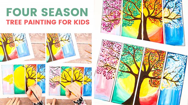 Four Seasons Tree Painting | An Easy Art Project for Kids