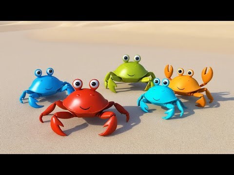 Two Little Crabs Sunbathing on the Beach 🦀🏖️ | 3D Animated Nursery Rhyme for Kids