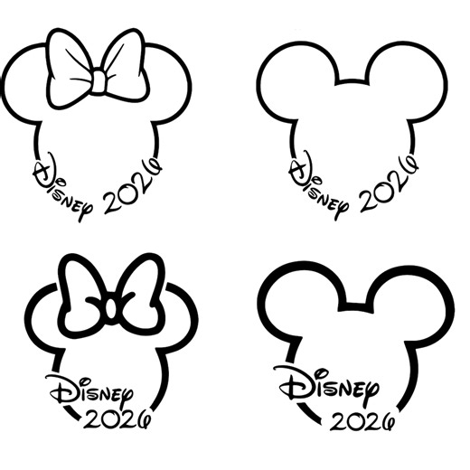 2026 Mouse Ears Outline SVG PNG Set, Bow and Classic Ears Designs for Family Vacation Shirts - Etsy Canada