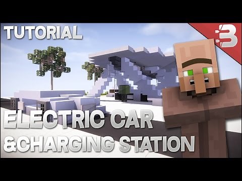 Minecraft: Electric Car (Tesla v3) + Charging Station [ VehicleTutorial ]