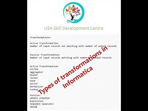 Active and Passive Transformations in Informatica