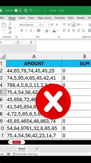How To Sum Data In Ms Excel 💯✅ / #excel #datavalidation #sumformula #sumifs #shortvideo #shorts