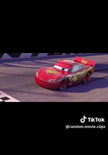 Lightning McQueen Pushes The King Across The Finish Line Scene