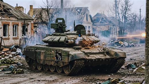 A Russian T-90M lost control in combat and the Bradley kept pressing the attack