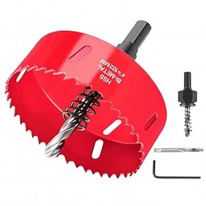 4 Inch Hole Saw with Arbor HSS Hole Saw with Mandrels M42 Bi-Metal Hole Cutter, Drilling Soft Wood, Plywood, Drywall, PVC