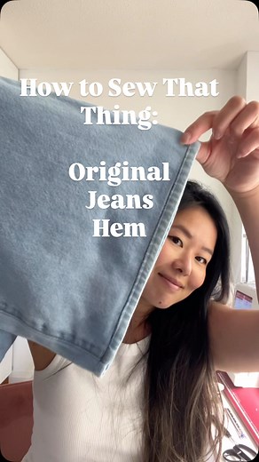 Candice Alviz | How to hem your jeans with the original hem! This method is really easy and gives such a professional result! I love that all the edges... | Instagram