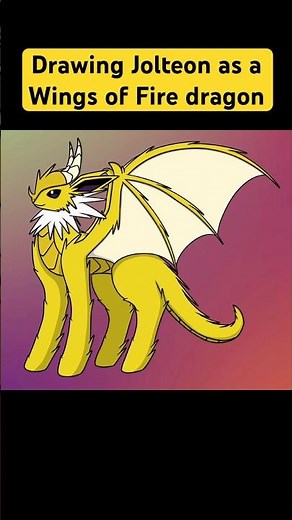 Drawing Joleen as a Wings of Fire dragon #wof #wingsoffire #wildwing #jolteon #pokemon #speedpaint