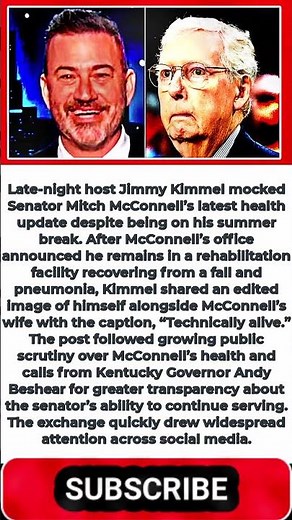 Jimmy Kimmel Trolls Mitch McConnell During Vacation: ‘Technically Alive’