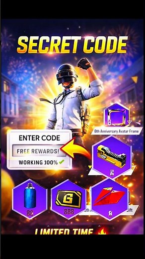 New Redeem Codes in PUBG Mobile 8th Anniversary 🎉