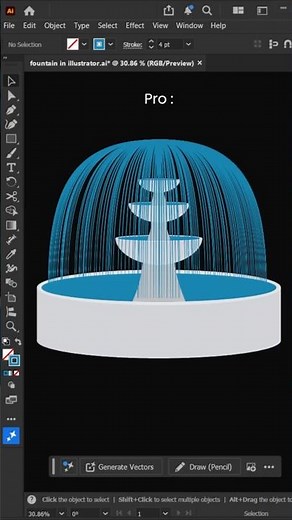 How pros Graphic desginers uses arc to create fountain in Adobe illustrator cc Tutorial 2026