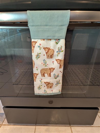 Hanging Kitchen Towel- Highland Cow - Etsy