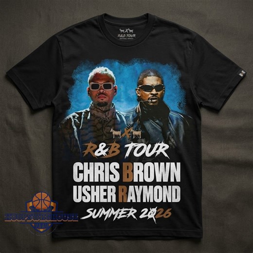 Chris Brown Usher Raymond R&B Tour Summer 2026 T-Shirt - HoopSwagHouse