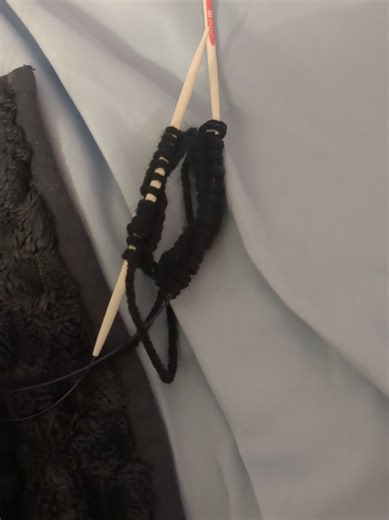 Just learned how to knit with circular needles! I'm gonna make so many fluffy socks you won't know what hit you #knitting