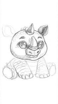 How to Draw a Cute Rhino 🦏 | Easy Step-by-Step for Kids & Beginners