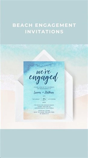 Beach Engagement Invitations 💍🏝️ #engaged #engagement #engagementparty #beachwedding #bridetobe
