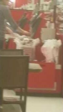 Pregnant Candid at Self Checkout