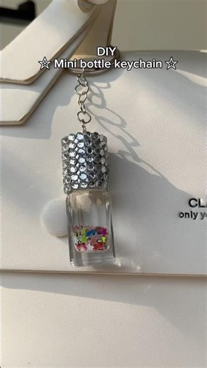 DIY mini perfume bottle keychain ☆ #diy #keychain #charm #aesthetic