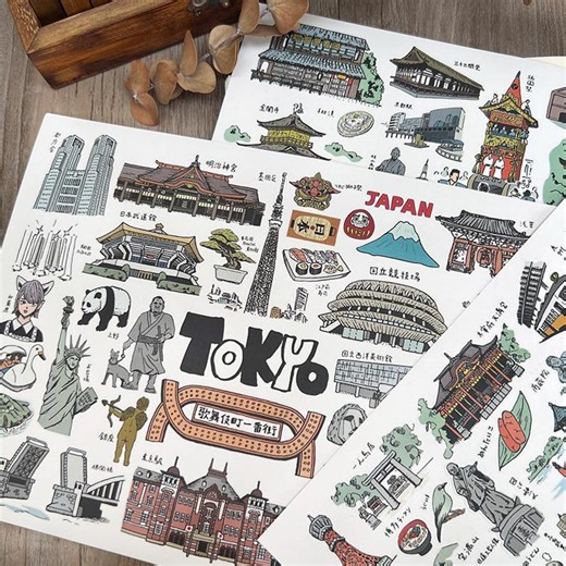 Japan Travel Stickers: Tokyo, Kyoto, Mt. Fuji (waterproof PVC) - Etsy