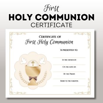First Holy Communion Certificate Printable | Catholic Certificate