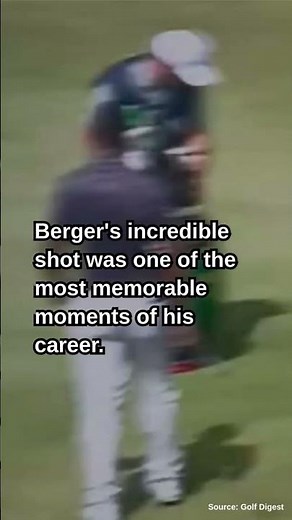 British Open 2025: Daniel Berger banks tee shot off golf bag to drive