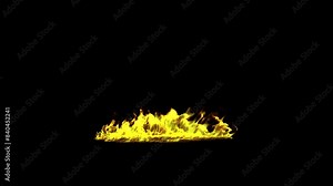 Fire flame on a transparent background, visual effects with Alpha channel