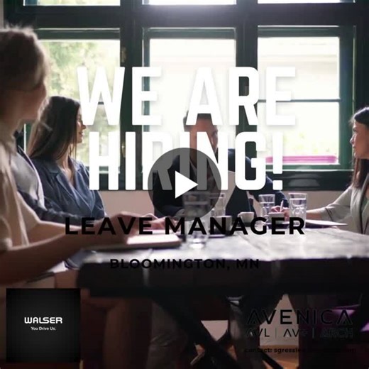 🚨 We’re Hiring: Leave Manager (Full Cycle)Location: Bloomington, MN (Onsite) Pay: $65K–$85K   BonusWalser Automotive Group has been driven by people and passion for 70  years. We’re looking for… | Avenica