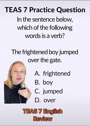 Identifying Verbs: TEAS 7 Practice Question for Prenursing Students