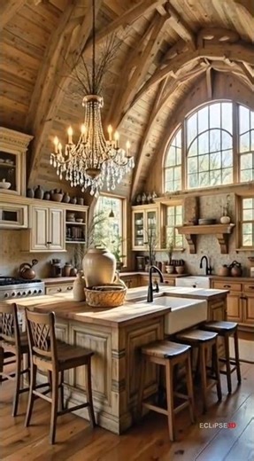 Rustic Dream Kitchen 🏡✨ Cozy Farmhouse Interior Goals