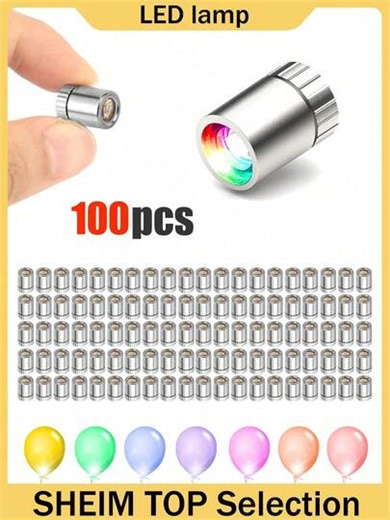 100pcs LED Electronic Lights, Handmade Creative Parts, Plastic Small Color Lights, DIY Flashing Light Bulbs, Luminous Decoration, Mini Battery Powered LED Party Lights, Used For Paper Lanterns, Floral Decoration, Indoor And Outdoor Terraces, Wreaths, Gardens, Weddings, Parties | SHEIN