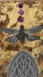 Golden Tea Bag Book. I dried and then cut open some used tea bags and removed the tea. Then I coated them with modge podge. Before collaging odd bits onto the bags I added gold leaf. I really liked ke the parchment-like quality and translucency of the pages. . . #bookarts, #artistbook, #bookartist, #bookmaking, #handmadebook, #handboundbook, #handbound, #kitdavey, #daveykit, #the100dayproject, #the100dayproject2025, #the100dayprojectkitdavey, #bookbinding, #teabag , #teabagcollage , #teabagart |
