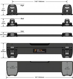ESC Flip Computer Keyboard Stand For Desktop, Tilted Keyboard Riser and Laptop Stand with 3 Adjustable Angles for Ergonomic Typing, Keyboard Accessories for Offce, Home, & School, Fits Most Keyboards