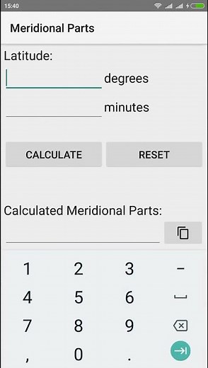 Meridional Parts - Distance Calculators - Nautical Calculator for Android