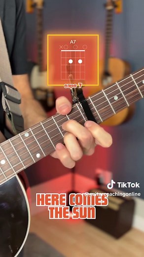 here comes the sun (the beatles) guitar tutorial #guitarlesson #thebeatles #acousticguitar