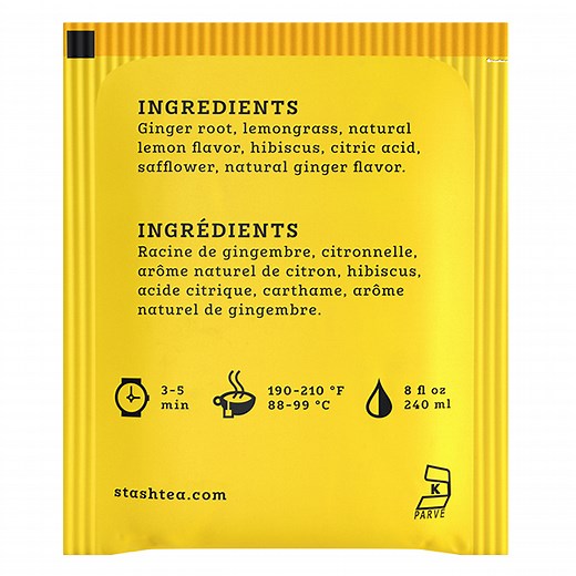 Lemon Ginger Vitality Herbal Tea Bags | Stash Tea