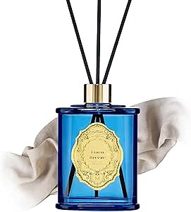 M&SENSE 8.4 oz Large Reed Diffuser for Home | Linen Breeze Scent Oil Diffuser with Sticks | Bedroom Bathroom Living Room Decor