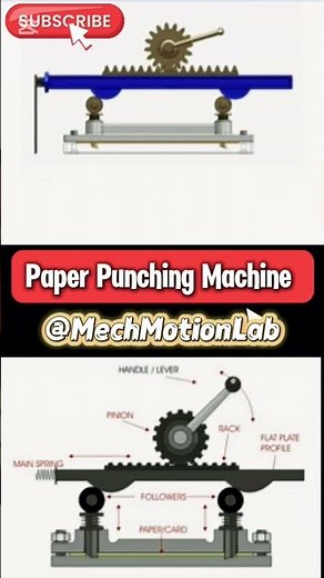 How a Paper Punch Machine Works | Simple Mechanism #gear #automobile